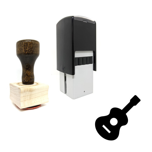 "Guitar" rubber stamp with 3 sample imprints of the image