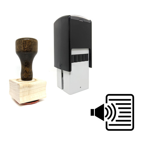 "Speech To Text" rubber stamp with 3 sample imprints of the image