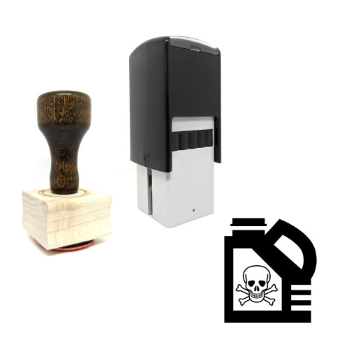 "Poison" rubber stamp with 3 sample imprints of the image