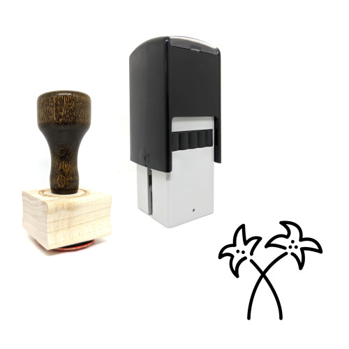 "Palm Trees" rubber stamp with 3 sample imprints of the image