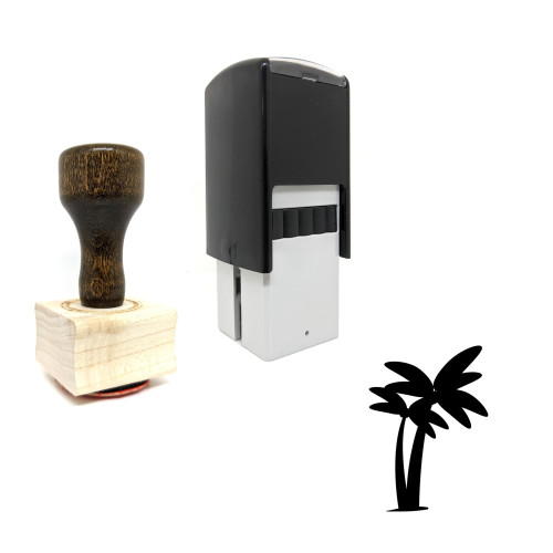 "Palm Trees" rubber stamp with 3 sample imprints of the image