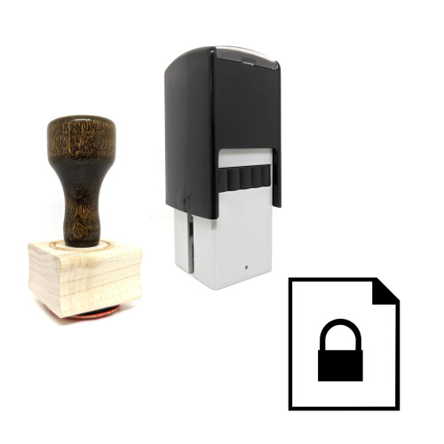 "Lock Document" rubber stamp with 3 sample imprints of the image
