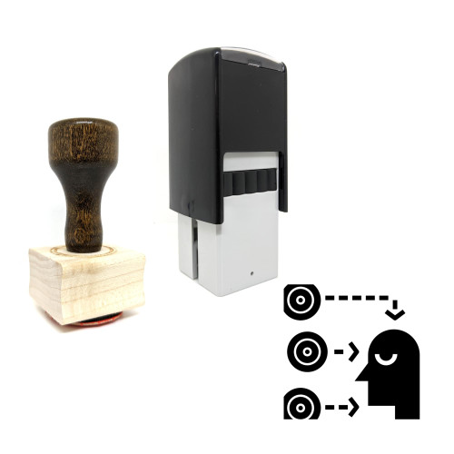 "Sensory" rubber stamp with 3 sample imprints of the image