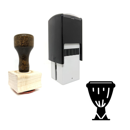 "African Drum" rubber stamp with 3 sample imprints of the image