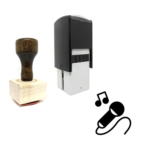 "Karaoke" rubber stamp with 3 sample imprints of the image
