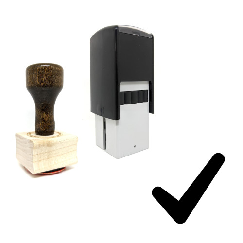 "Check Mark" rubber stamp with 3 sample imprints of the image