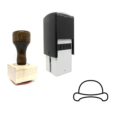 "Bowler Hat 5" rubber stamp with 3 sample imprints of the image