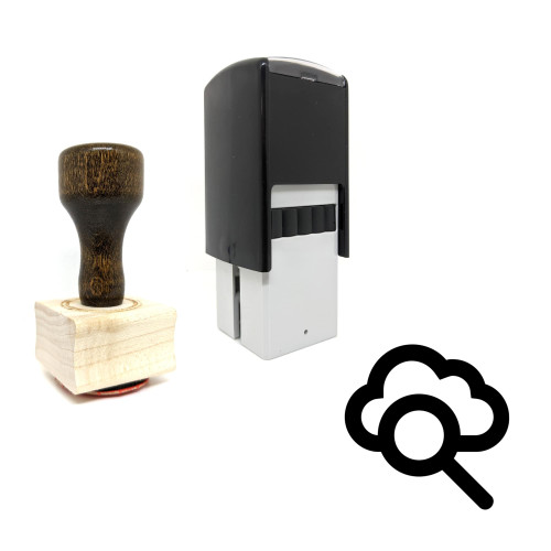 "Cloud Searching" rubber stamp with 3 sample imprints of the image