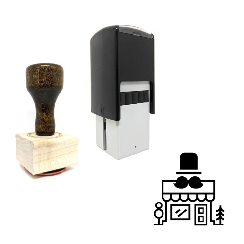 "Barber Shop" rubber stamp with 3 sample imprints of the image