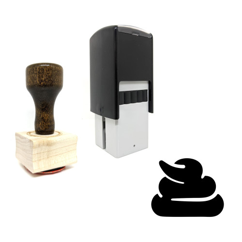 "Poop" rubber stamp with 3 sample imprints of the image