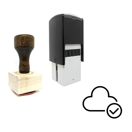 "Cloud Check" rubber stamp with 3 sample imprints of the image