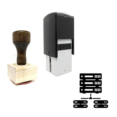 "DB Architecture" rubber stamp with 3 sample imprints of the image