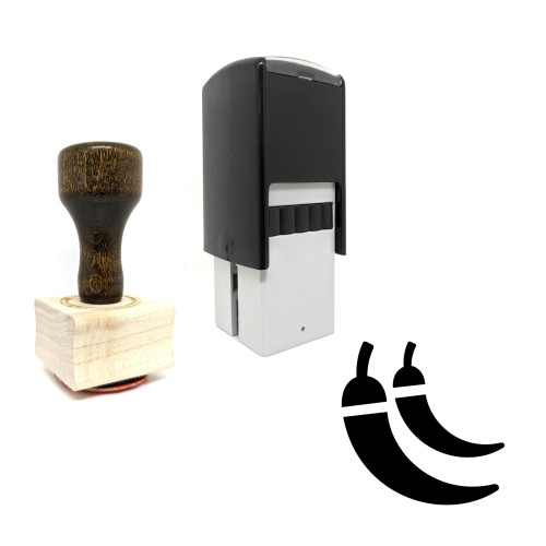 "Chilli" rubber stamp with 3 sample imprints of the image