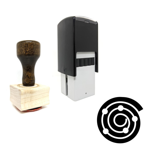 "Danish" rubber stamp with 3 sample imprints of the image