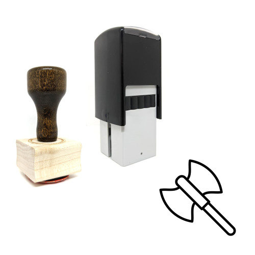 "Axe" rubber stamp with 3 sample imprints of the image