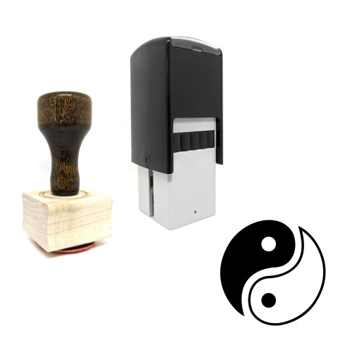 "Yin And Yang" rubber stamp with 3 sample imprints of the image