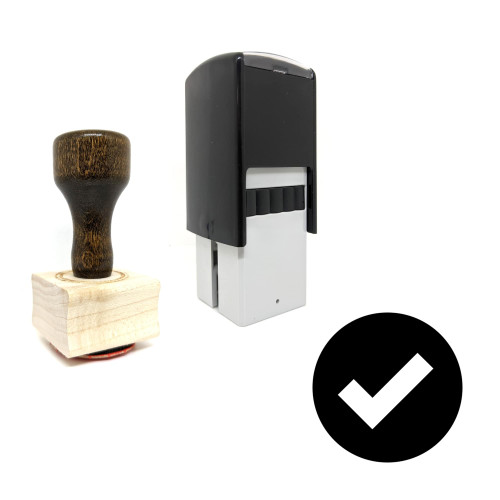 "Check Mark" rubber stamp with 3 sample imprints of the image