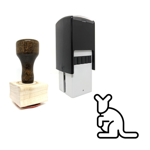 "Kangaroo" rubber stamp with 3 sample imprints of the image