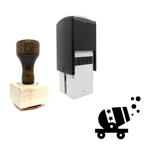 "Cannon" rubber stamp with 3 sample imprints of the image
