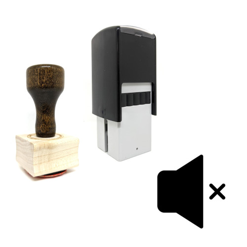 "Volume Mute" rubber stamp with 3 sample imprints of the image