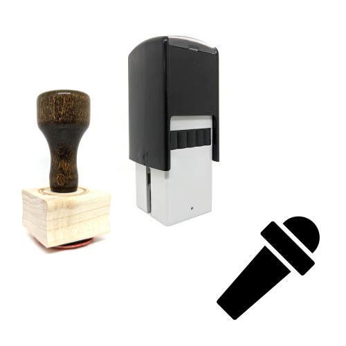"Microphone" rubber stamp with 3 sample imprints of the image