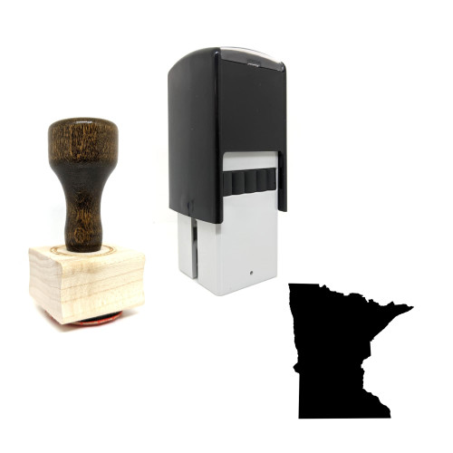 "Minnesota Map" rubber stamp with 3 sample imprints of the image