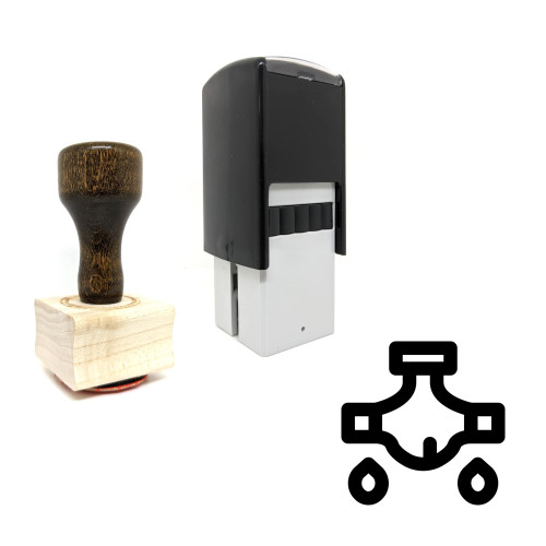"Leaky Pipe Extension" rubber stamp with 3 sample imprints of the image