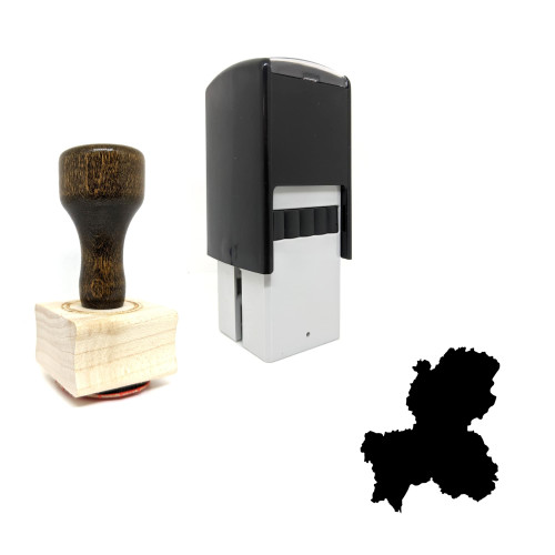 "Gifu" rubber stamp with 3 sample imprints of the image