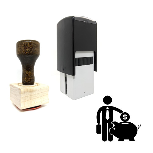 "Banker" rubber stamp with 3 sample imprints of the image