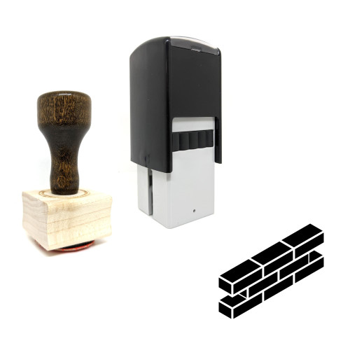 "Brick Wall" rubber stamp with 3 sample imprints of the image