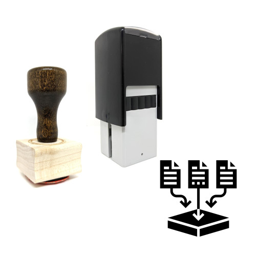 "Data Collection" rubber stamp with 3 sample imprints of the image