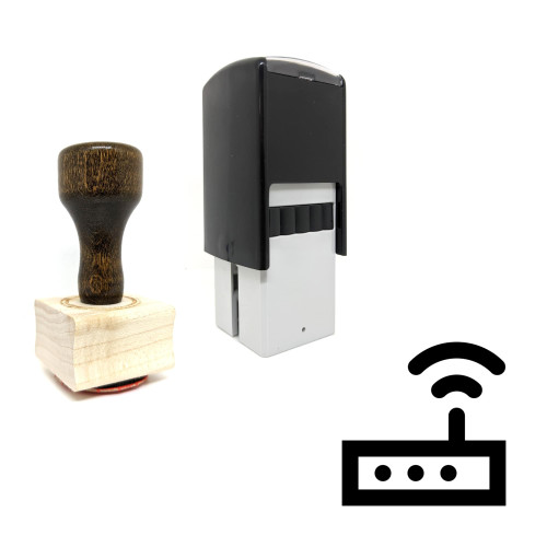 "Wifi Router" rubber stamp with 3 sample imprints of the image