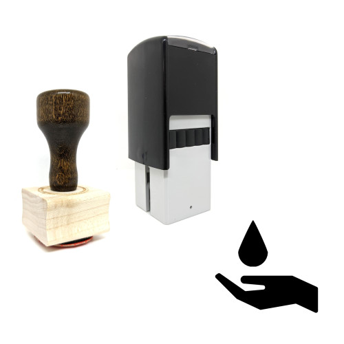 "Water Conservation" rubber stamp with 3 sample imprints of the image