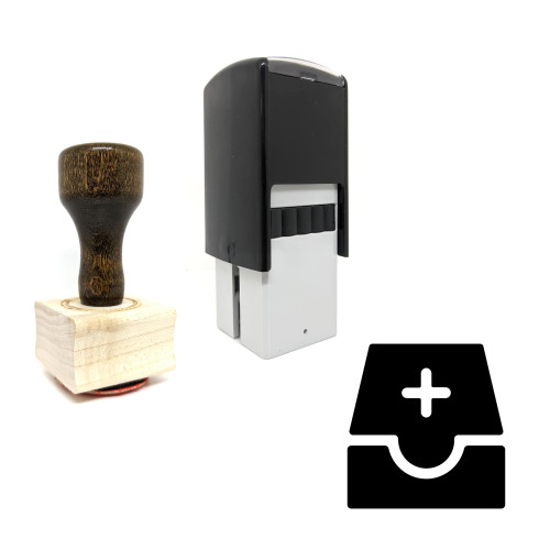 "Add Folder" rubber stamp with 3 sample imprints of the image