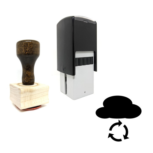 "Cloud Sync" rubber stamp with 3 sample imprints of the image