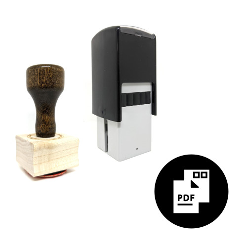 "PDF" rubber stamp with 3 sample imprints of the image