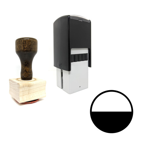 "50% Filled" rubber stamp with 3 sample imprints of the image