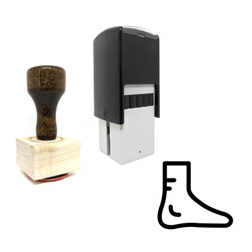 "Foot" rubber stamp with 3 sample imprints of the image