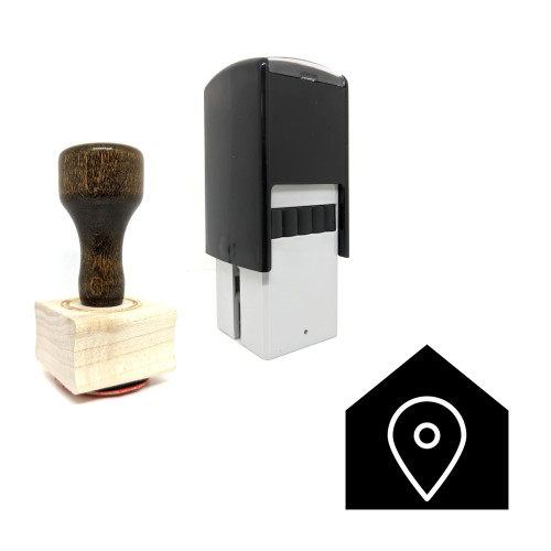 "House Location" rubber stamp with 3 sample imprints of the image