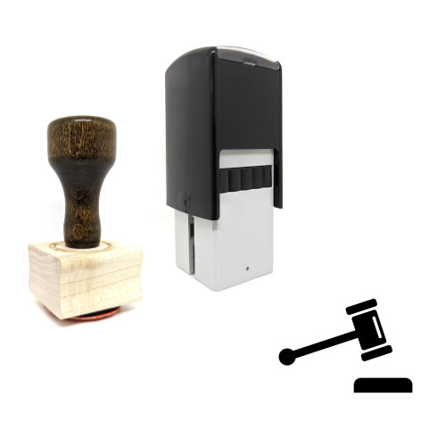 "Justice" rubber stamp with 3 sample imprints of the image