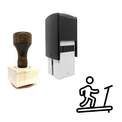 "Treadmill" rubber stamp with 3 sample imprints of the image