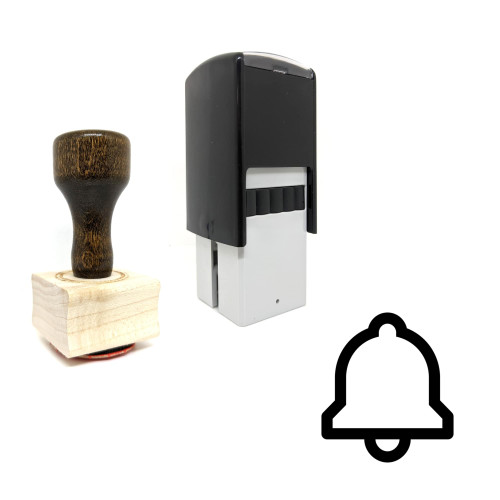 "Bell" rubber stamp with 3 sample imprints of the image