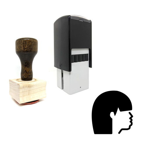 "Bangs" rubber stamp with 3 sample imprints of the image