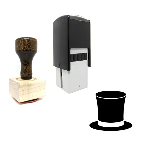 "Top Hat" rubber stamp with 3 sample imprints of the image