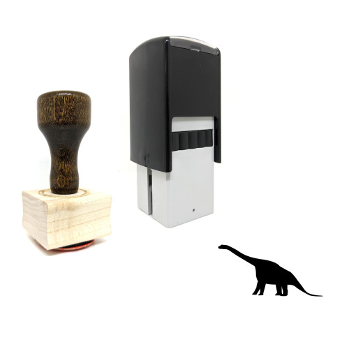 "Brachiosaurus" rubber stamp with 3 sample imprints of the image