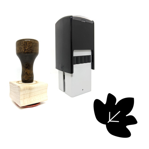 "Maple" rubber stamp with 3 sample imprints of the image