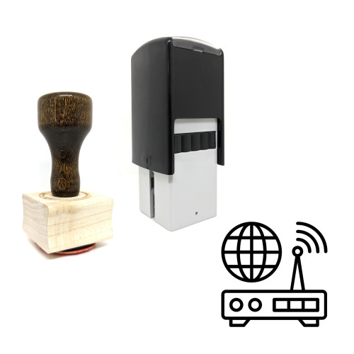 "Wifi Technology" rubber stamp with 3 sample imprints of the image