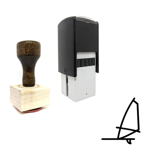 "Wind Surf" rubber stamp with 3 sample imprints of the image