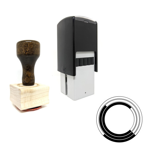 "Volume" rubber stamp with 3 sample imprints of the image