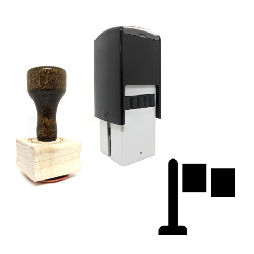"Flag" rubber stamp with 3 sample imprints of the image